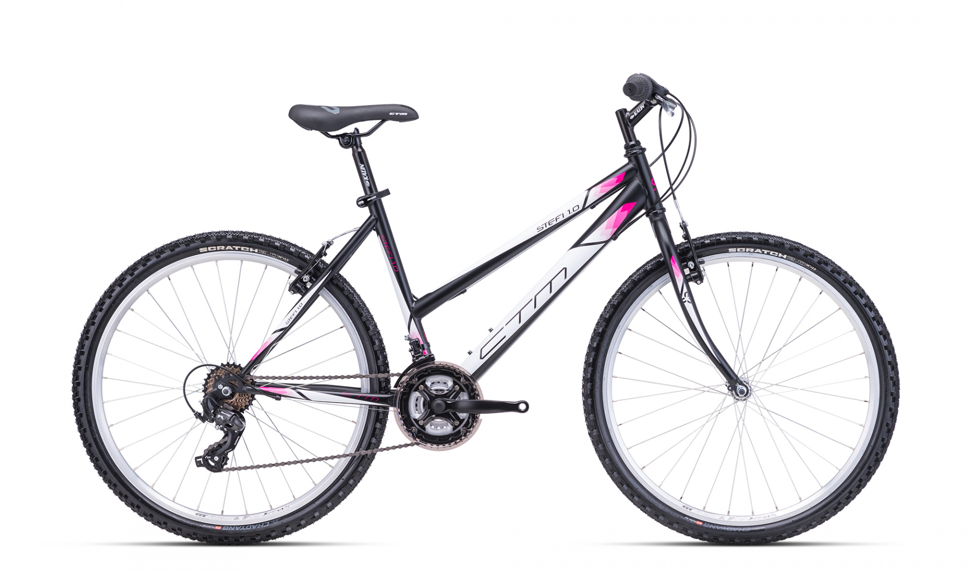 Jalgratas STEFI 1.0 – mattmust / roosa L (18'')