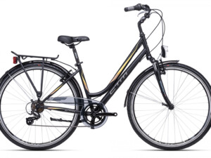 Jalgratas FLORENCE - matná čierna / hnedá 17'' (430)