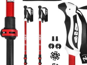 TK8601 RED ALUMINUM TREKKING POLES NILS