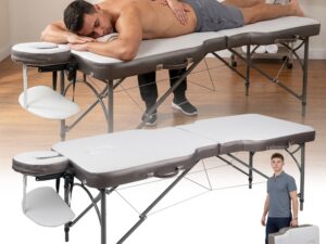 2-Section Aluminum Massage Table inSPORTline Kiyora (186 × 70 × 62.5–85.5 cm)