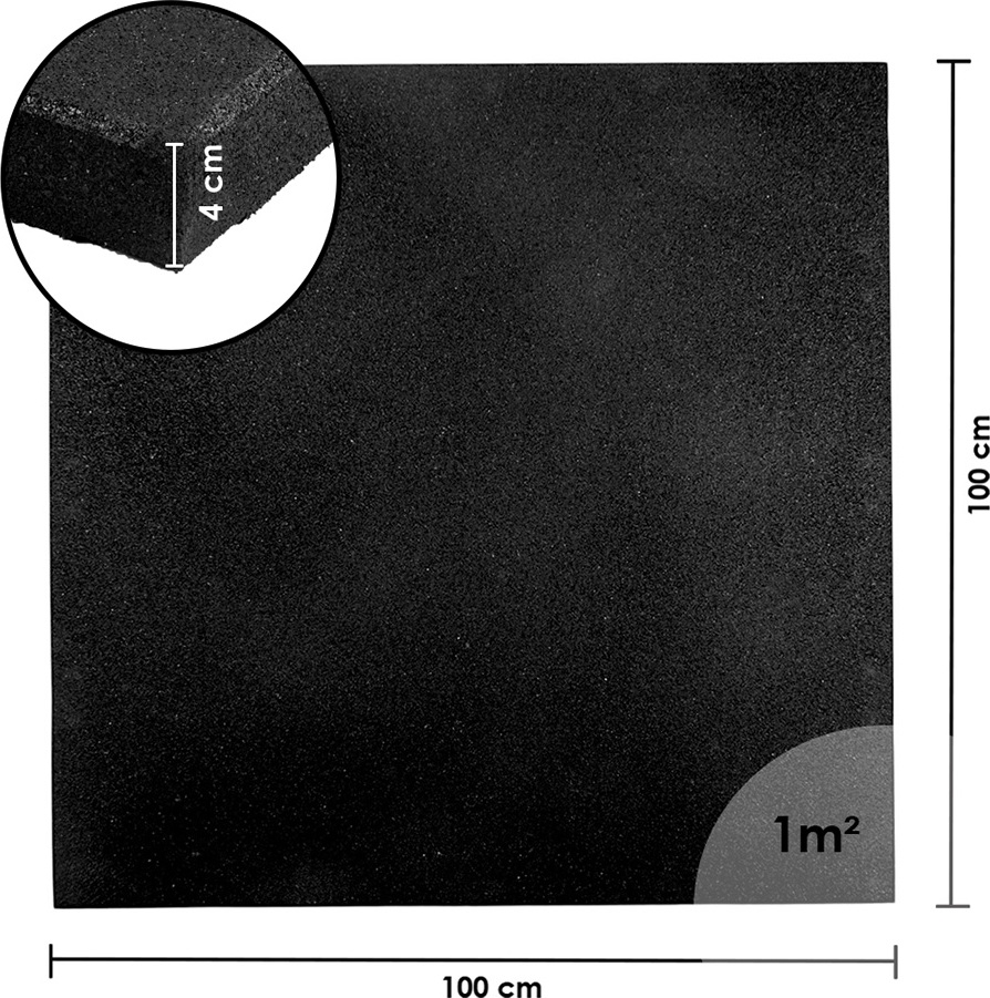 Heavy-Duty Floor Mat inSPORTline Proteko Plus 100 x 100 x 4 cm