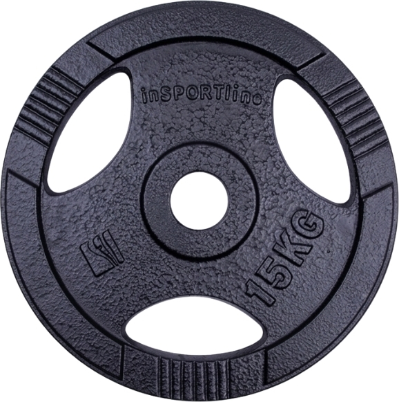 Cast Iron Olympic Weight Plate inSPORTline Hamerton Black 15 kg, 50 mm