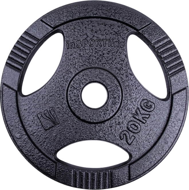 Cast Iron Olympic Weight Plate inSPORTline Hamerton Black 20 kg, 50 mm