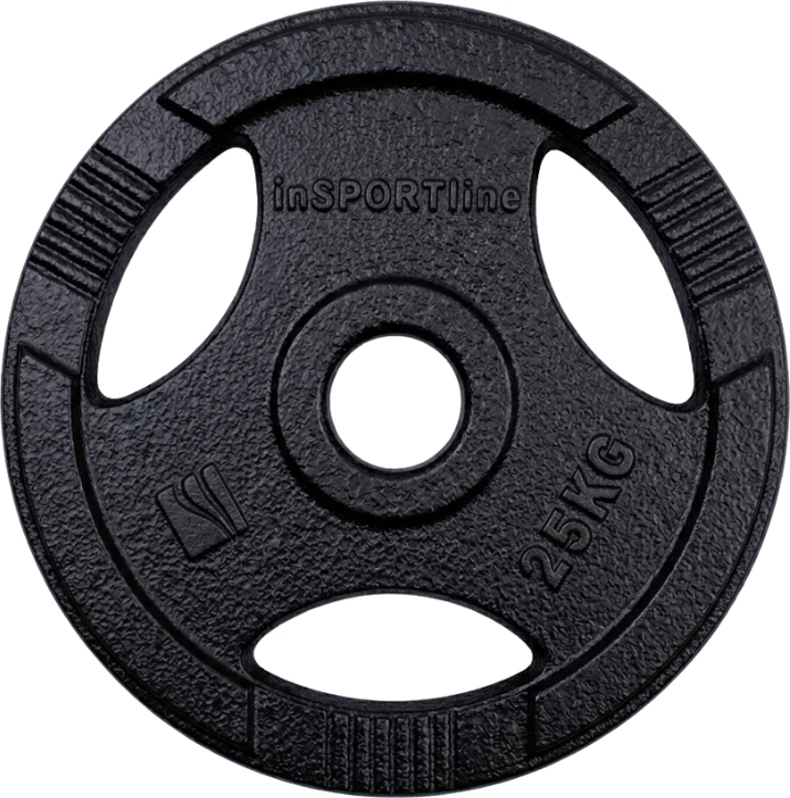 Cast Iron Olympic Weight Plate inSPORTline Hamerton Black 25 kg, 50 mm