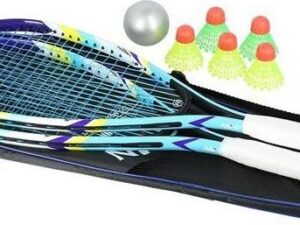 NRS005 CROSSMINTON KOMPLEKT 2 RAKETID + SHUTTLECOCKS + MARKERID + PALL + KATE NILS
