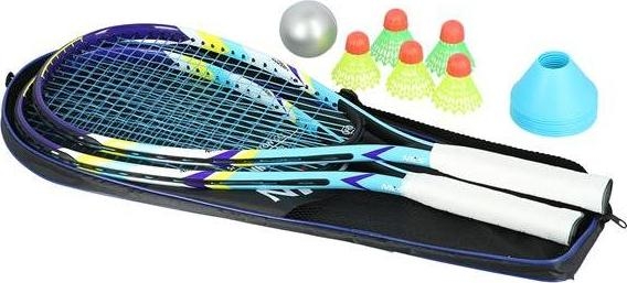 NRS005 CROSSMINTON KOMPLEKT 2 RAKETID + SHUTTLECOCKS + MARKERID + PALL + KATE NILS